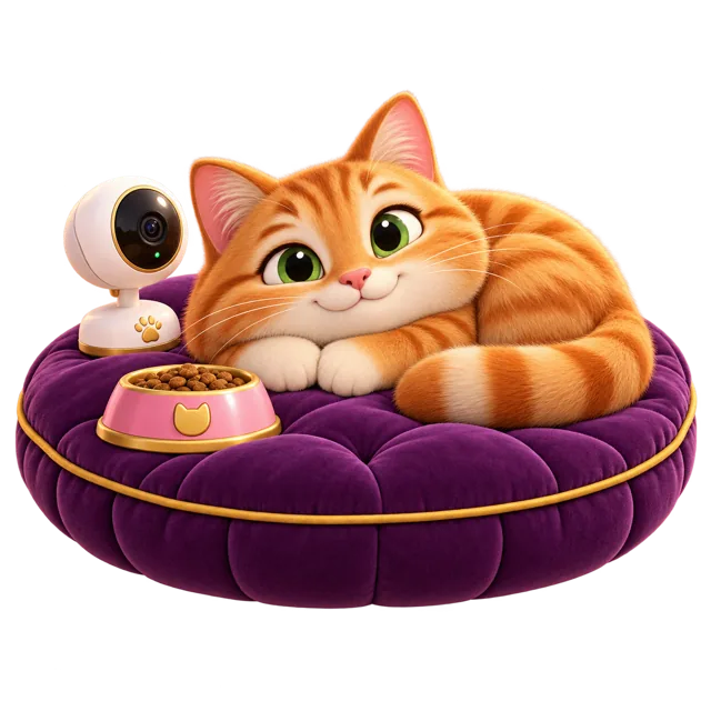 Ilustración de una mascota cuidada en su casa