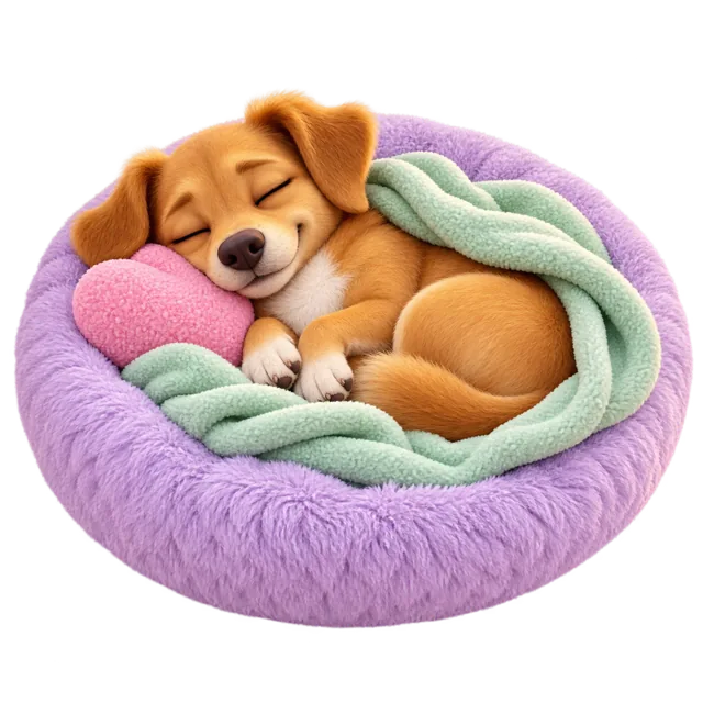 Ilustración de una mascota en la guardería